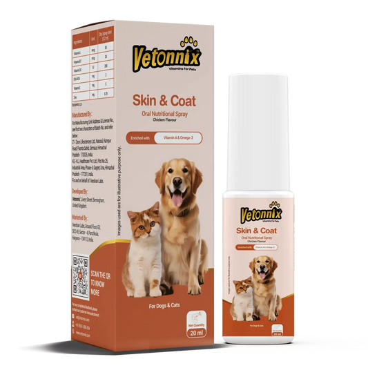 Vetonnix Skin & Coat Oral Nutritional Spray for Dogs & Cats - 20ml