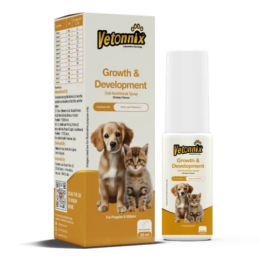 Vetonnix Growth & Development Oral Nutritional Spray for Puppies & Kittens - 20ml