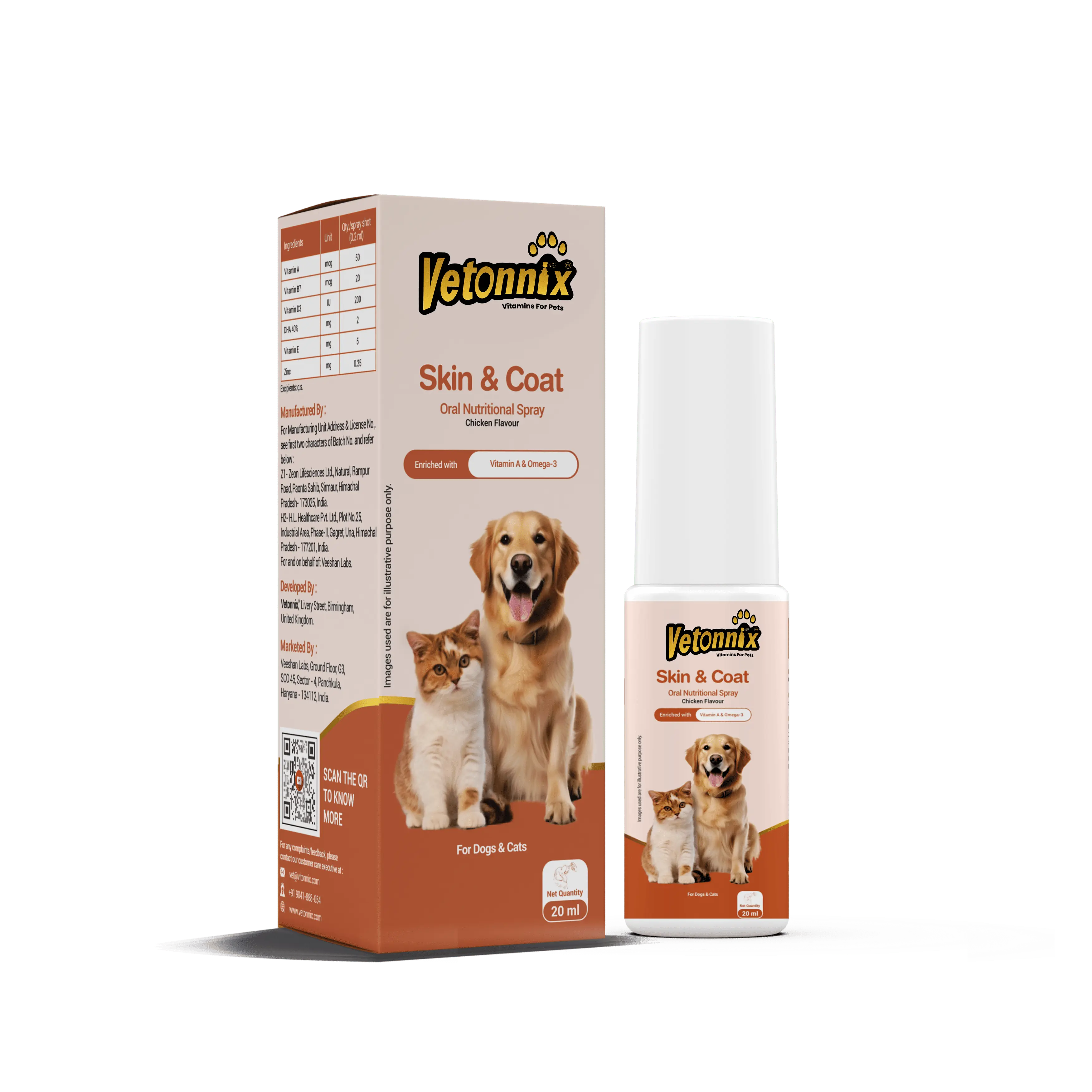 Vetonnix Skin & Coat Oral Nutritional Spray