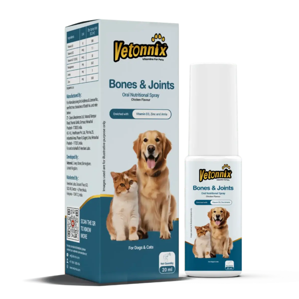 Vetonnix Bones & Joints Oral Nutritional Spray for Pets - 20ml