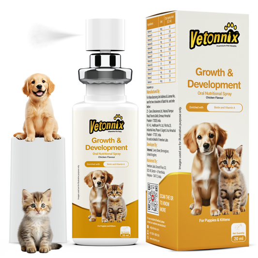 Vetonnix Growth & Development Oral Spray Supplement for Puppies & Kittens - 20ml
