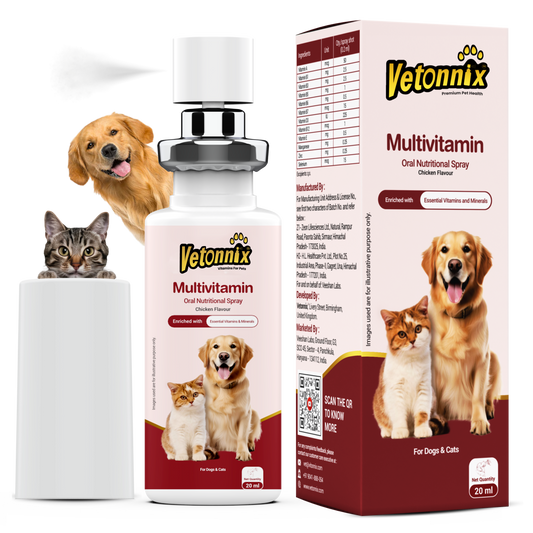 Vetonnix Multivitamin Oral Spray Supplement for Dogs & Cats - 20ml