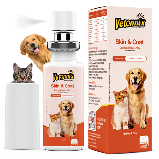 Vetonnix Skin & Coat Oral Spray Supplement for Dogs & Cats - 20ml