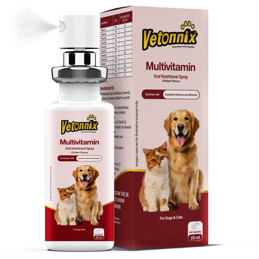 Vetonnix Multivitamin Oral Spray Supplement for Dogs & Cats - 20ml