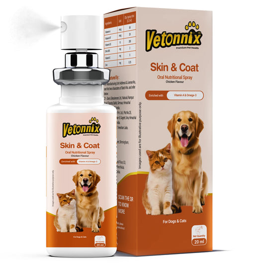 Vetonnix Skin & Coat Oral Spray Supplement for Dogs & Cats - 20ml