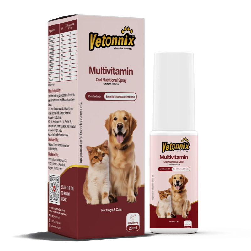 Multivitamin liquid spray for pets