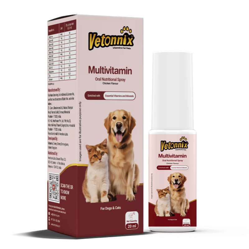 Vetonnix Multivitamin Oral Nutritional Spray for Dogs & Cats - 20ml